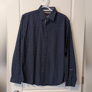 Men's Navy Patterned Shirt